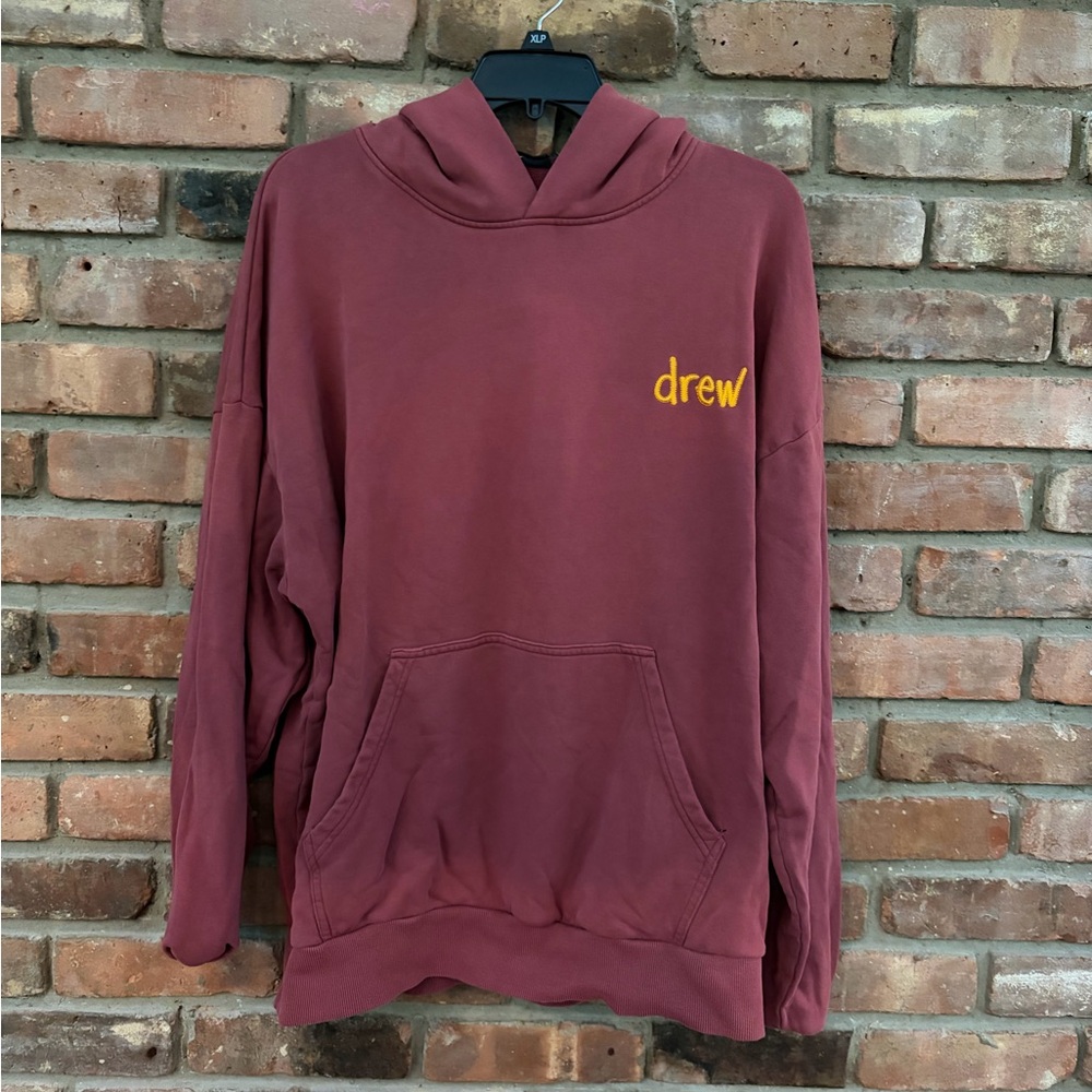 Drew House Men's Maroon Hoodie Sweatshirt - Large